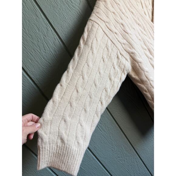 J.Crew Merino Wool Blend Relaxed Cable-Knit Cardigan, M/L $188 - Picture 3 of 8